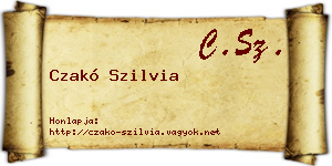 Czakó Szilvia névjegykártya